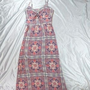 Rewind pink floral long sun dress